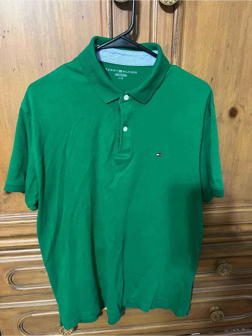Tommy Hilfiger Men's Emerald Green Polo Shirt with Flag Logo